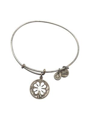 Alex And Ani Silver-Tone Four-Leaf Clover Charm Bangle Bracelet 2013